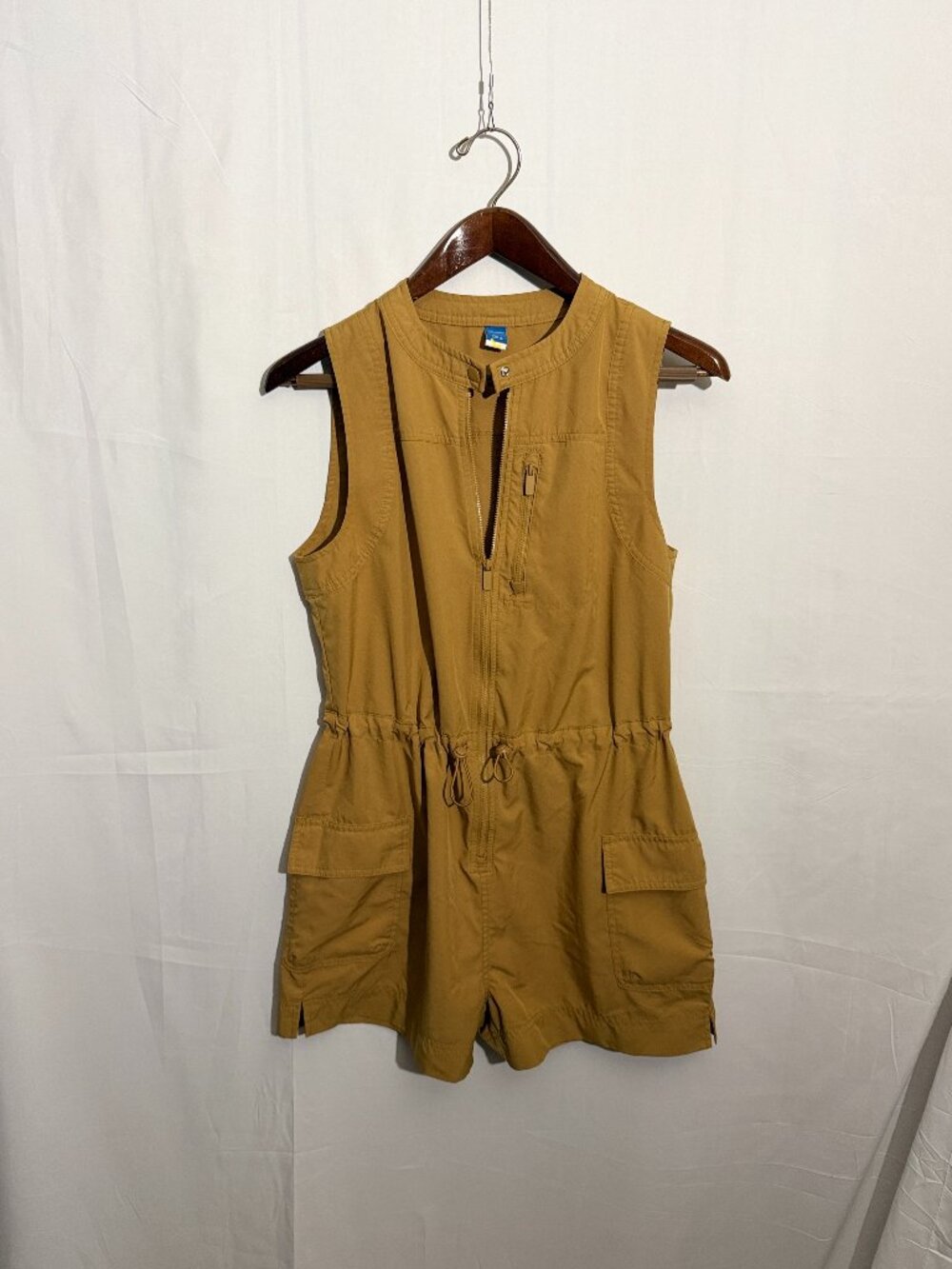 Old Navy StretchTech Utility Cargo Romper Mustard Gold Size S